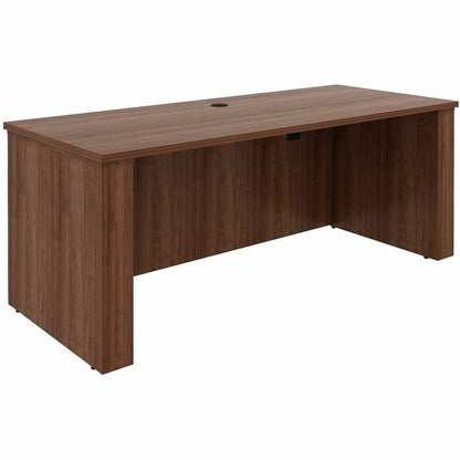 Lorell Essentials 72" Sit-to-Stand Desk Shell, 49" Height x 72" Width x 29" Depth, 1" Thickness Top, Finish: Walnut (LLR69642)