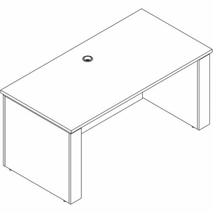 Lorell Essentials 72" Sit-to-Stand Desk Shell, 49" Height x 72" Width x 29" Depth, 1" Thickness Top, Finish: Walnut (LLR69642)