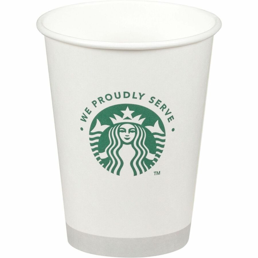 Starbucks WPS Branded Hot Cups, 12 fl oz, White, Recycled (SBK05871)