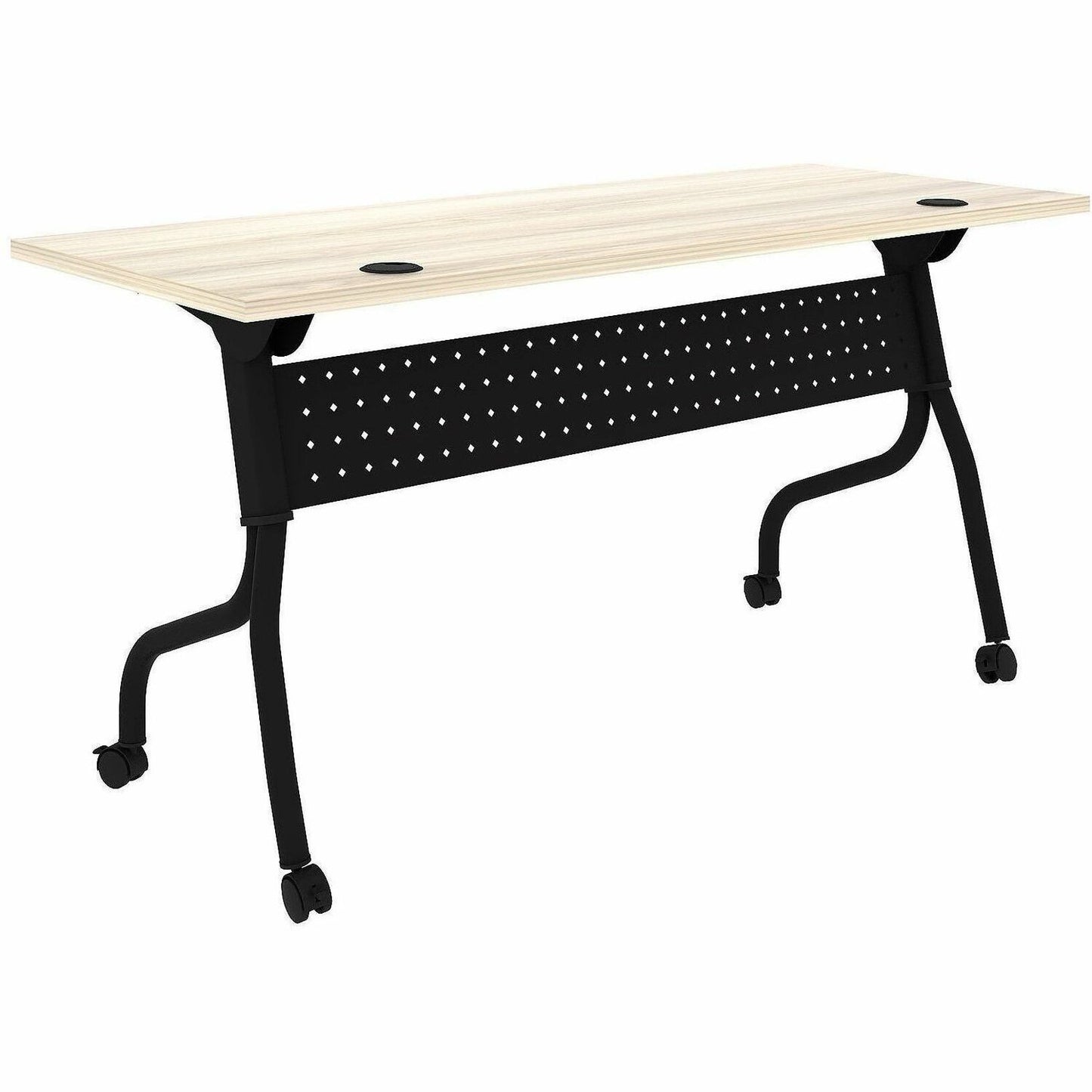Lorell 60" x 23.6" Modern Elm/Black Flip-Up Training Table (LLR66376)