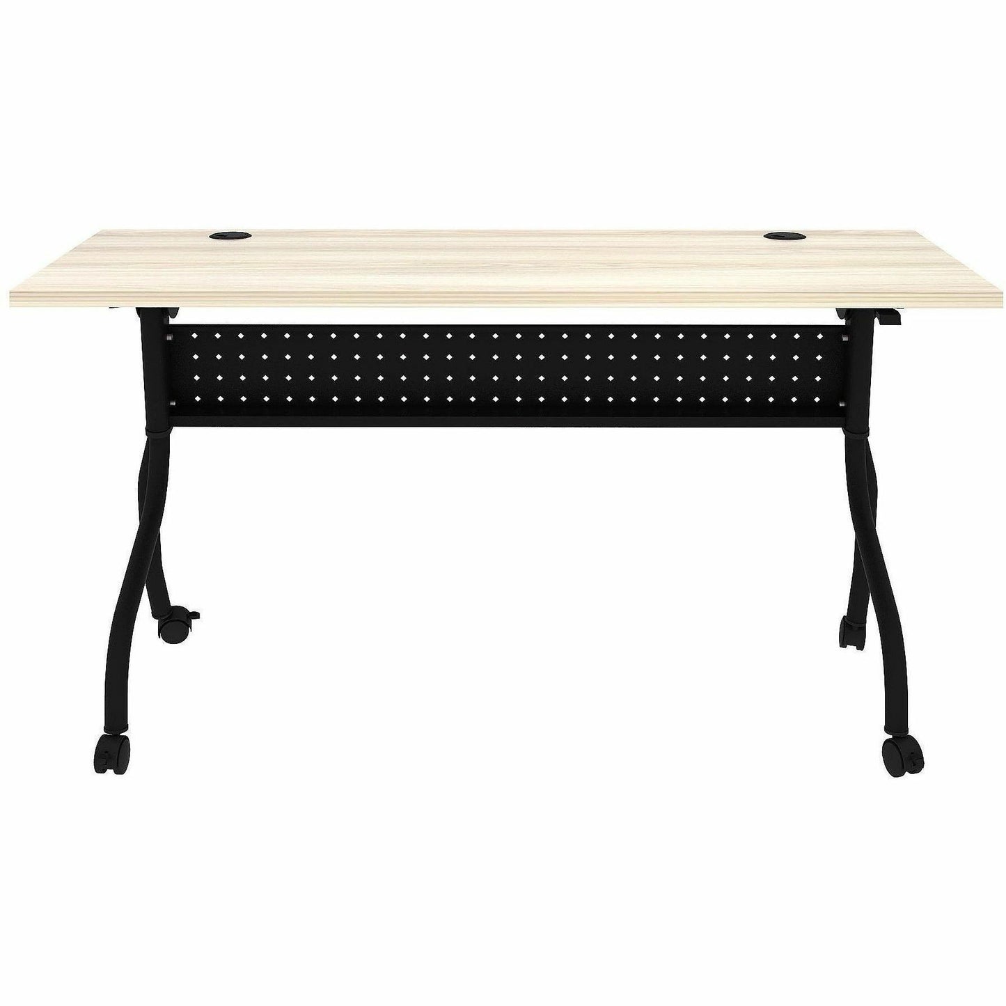 Lorell 60" x 23.6" Modern Elm/Black Flip-Up Training Table (LLR66376)