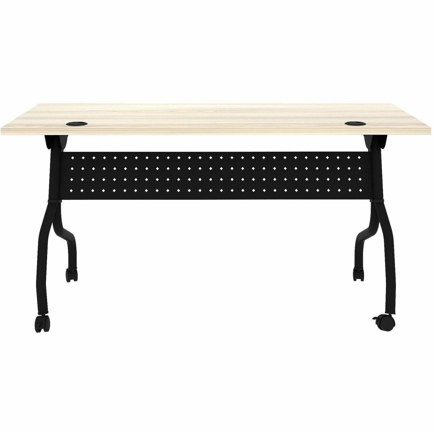 Lorell 60" x 23.6" Modern Elm/Black Flip-Up Training Table (LLR66376)