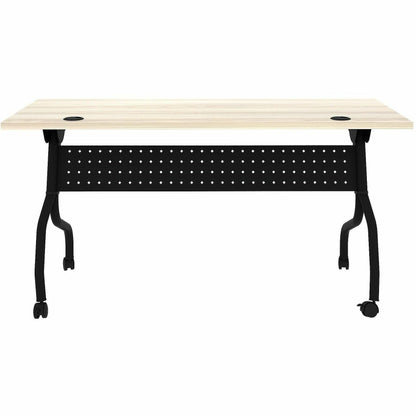Lorell 60" x 23.6" Modern Elm/Black Flip-Up Training Table (LLR66376)