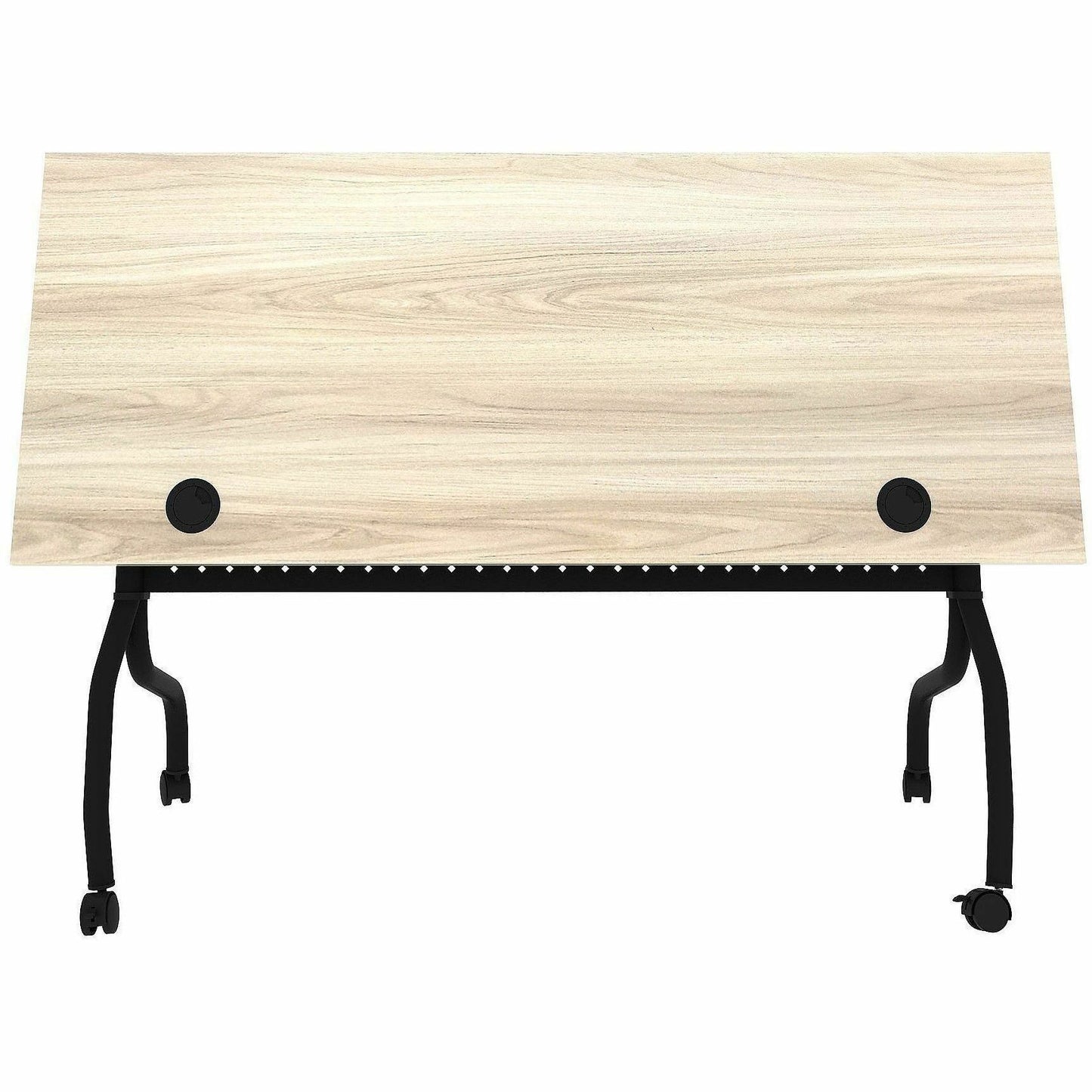 Lorell 60" x 23.6" Modern Elm/Black Flip-Up Training Table (LLR66376)