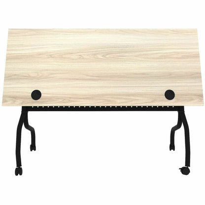 Lorell 60" x 23.6" Modern Elm/Black Flip-Up Training Table (LLR66376)