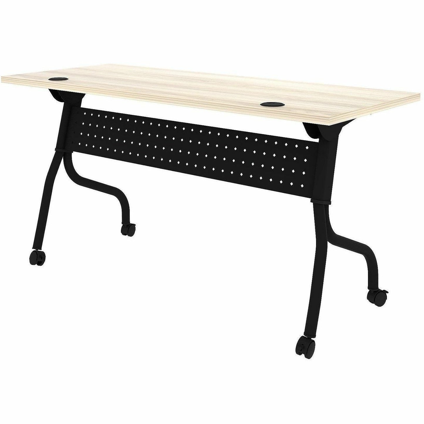 Lorell 60" x 23.6" Modern Elm/Black Flip-Up Training Table (LLR66376)