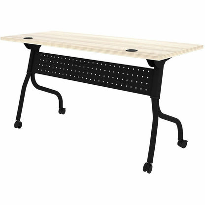 Lorell 60" x 23.6" Modern Elm/Black Flip-Up Training Table (LLR66376)