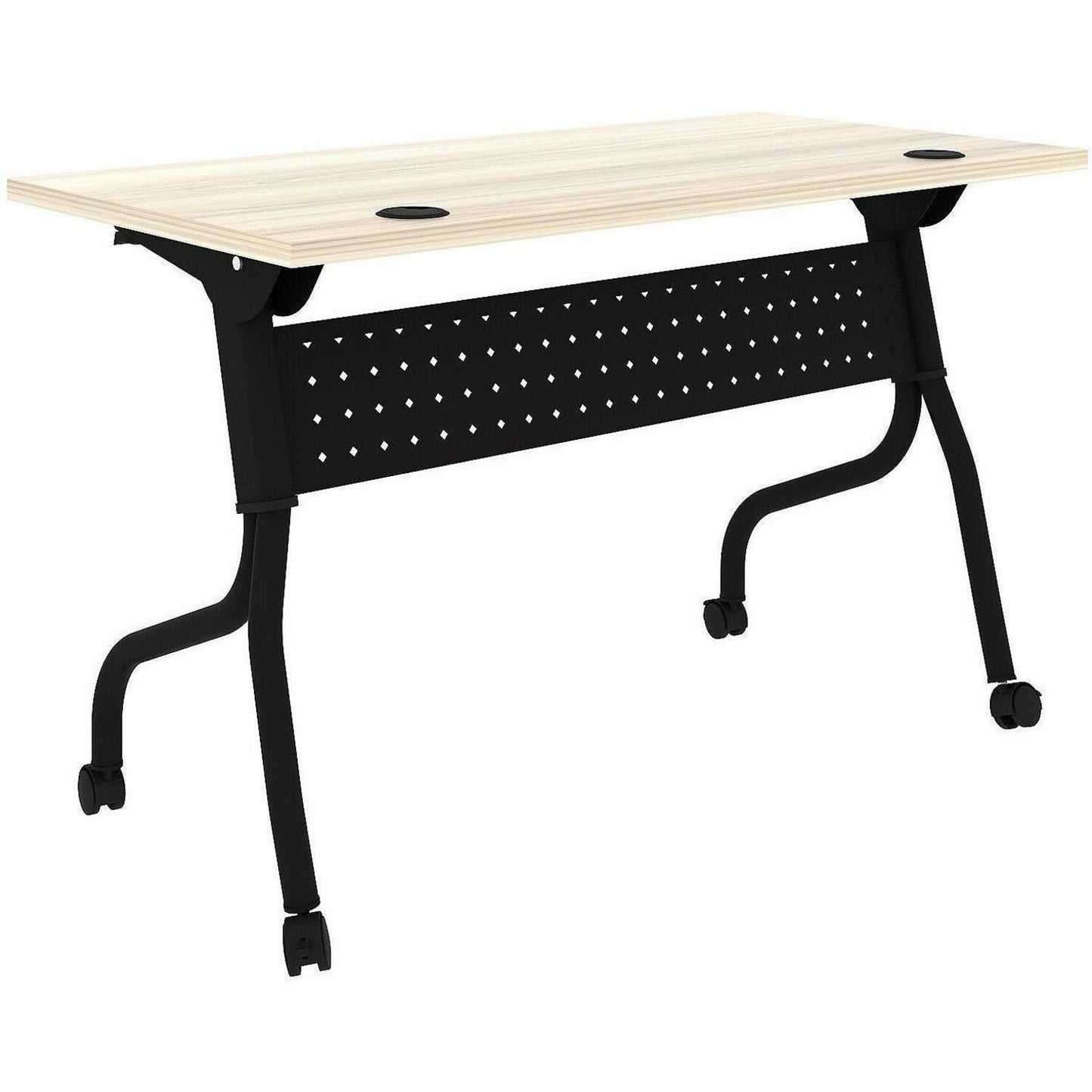 Lorell 48" x 23.6" Modern Elm/Black Flip-Up Training Table (LLR66377)