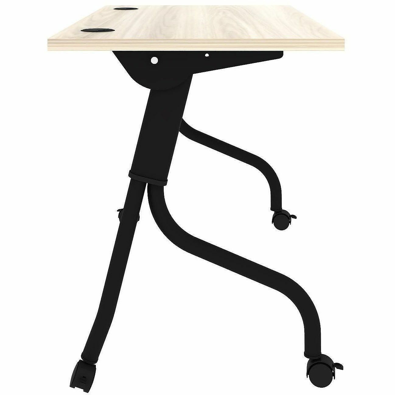 Lorell 48" x 23.6" Modern Elm/Black Flip-Up Training Table (LLR66377)