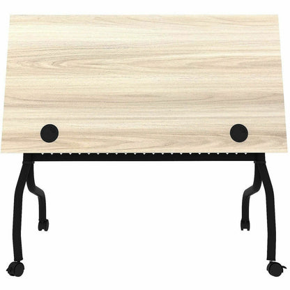 Lorell 48" x 23.6" Modern Elm/Black Flip-Up Training Table (LLR66377)