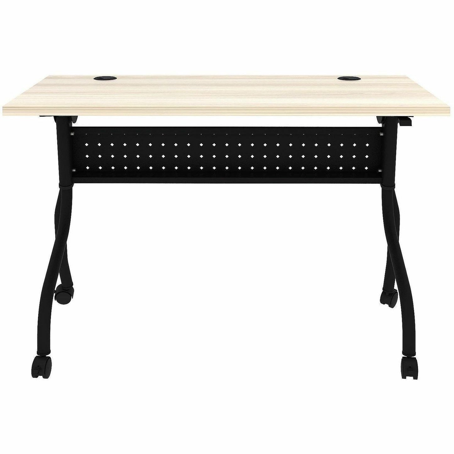 Lorell 48" x 23.6" Modern Elm/Black Flip-Up Training Table (LLR66377)