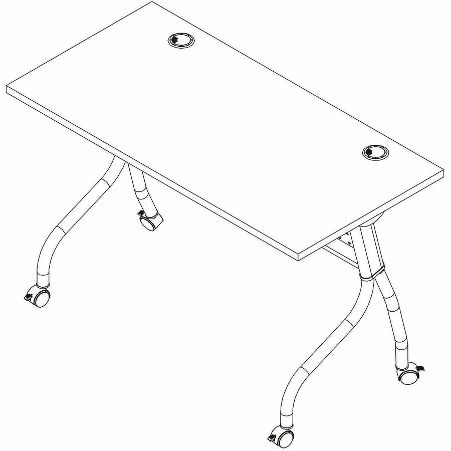 Lorell 48" x 23.6" Modern Elm/Black Flip-Up Training Table (LLR66377)