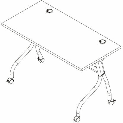 Lorell 48" x 23.6" Modern Elm/Black Flip-Up Training Table (LLR66377)