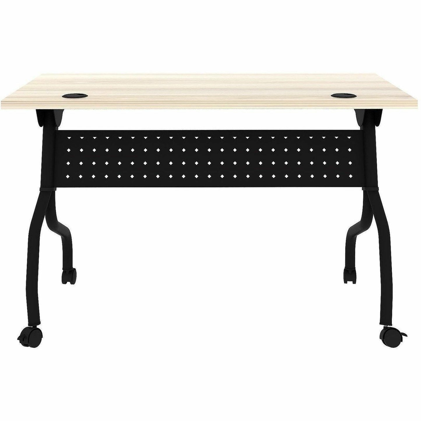 Lorell 48" x 23.6" Modern Elm/Black Flip-Up Training Table (LLR66377)