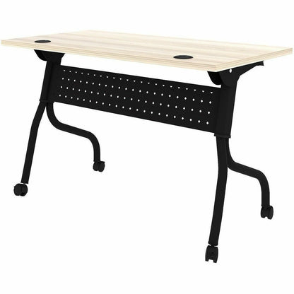Lorell 48" x 23.6" Modern Elm/Black Flip-Up Training Table (LLR66377)