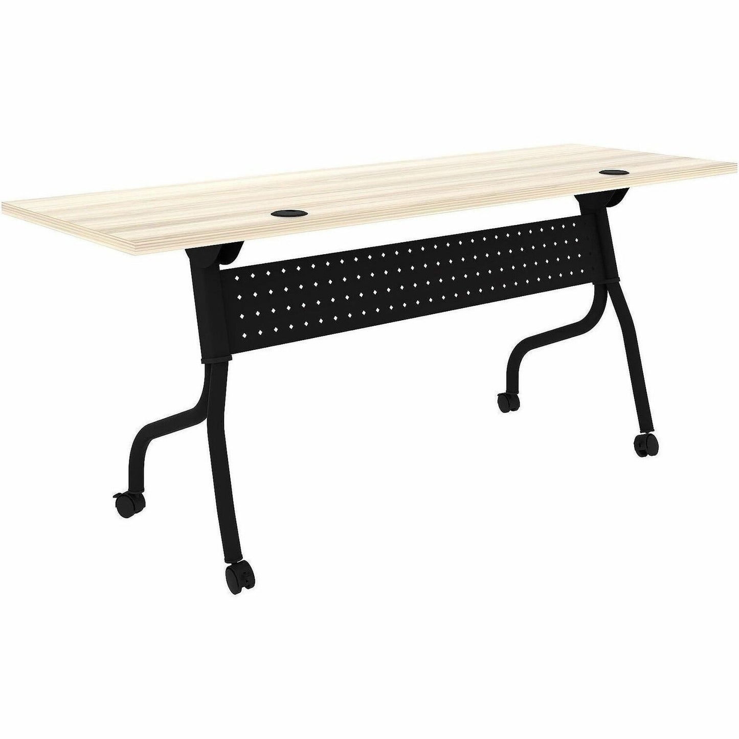 Lorell 72" x 23.6" Modern Elm/Black Flip-Up Training Table (LLR66375)