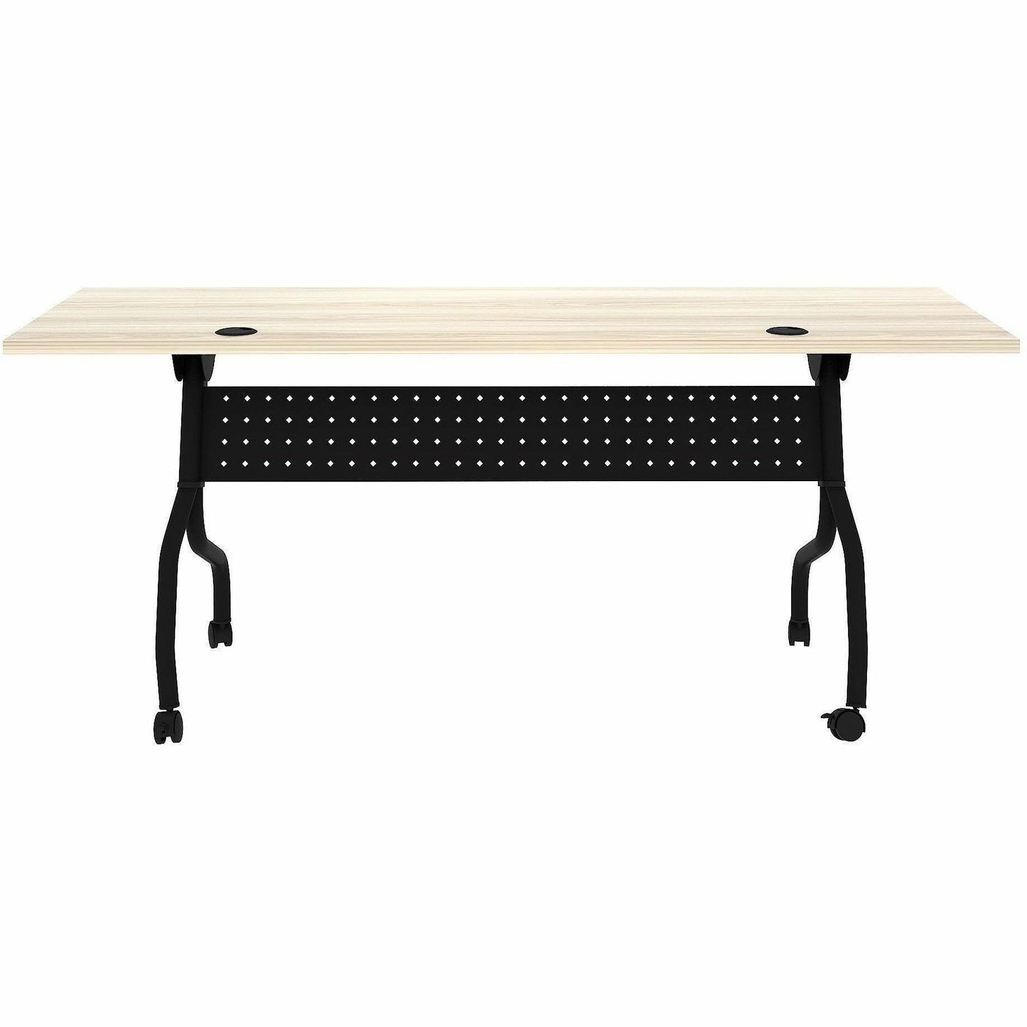 Lorell 72" x 23.6" Modern Elm/Black Flip-Up Training Table (LLR66375)