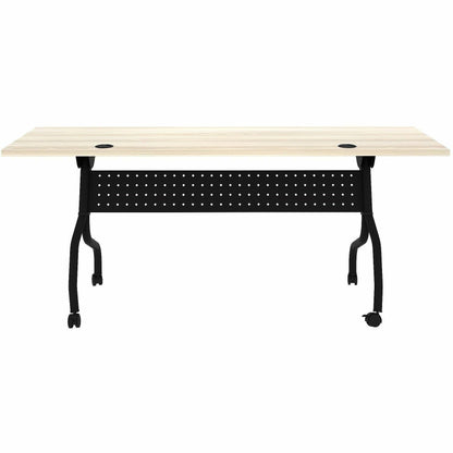 Lorell 72" x 23.6" Modern Elm/Black Flip-Up Training Table (LLR66375)