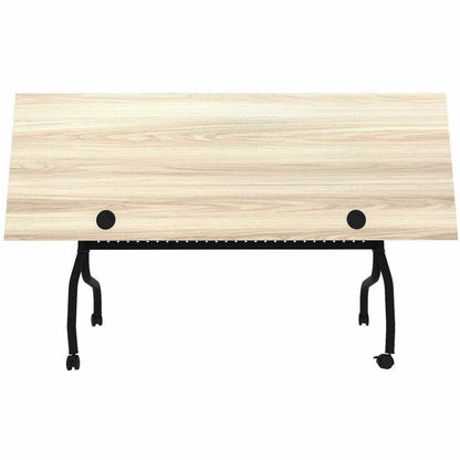 Lorell 72" x 23.6" Modern Elm/Black Flip-Up Training Table (LLR66375)