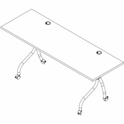 Lorell 72" x 23.6" Modern Elm/Black Flip-Up Training Table (LLR66375)