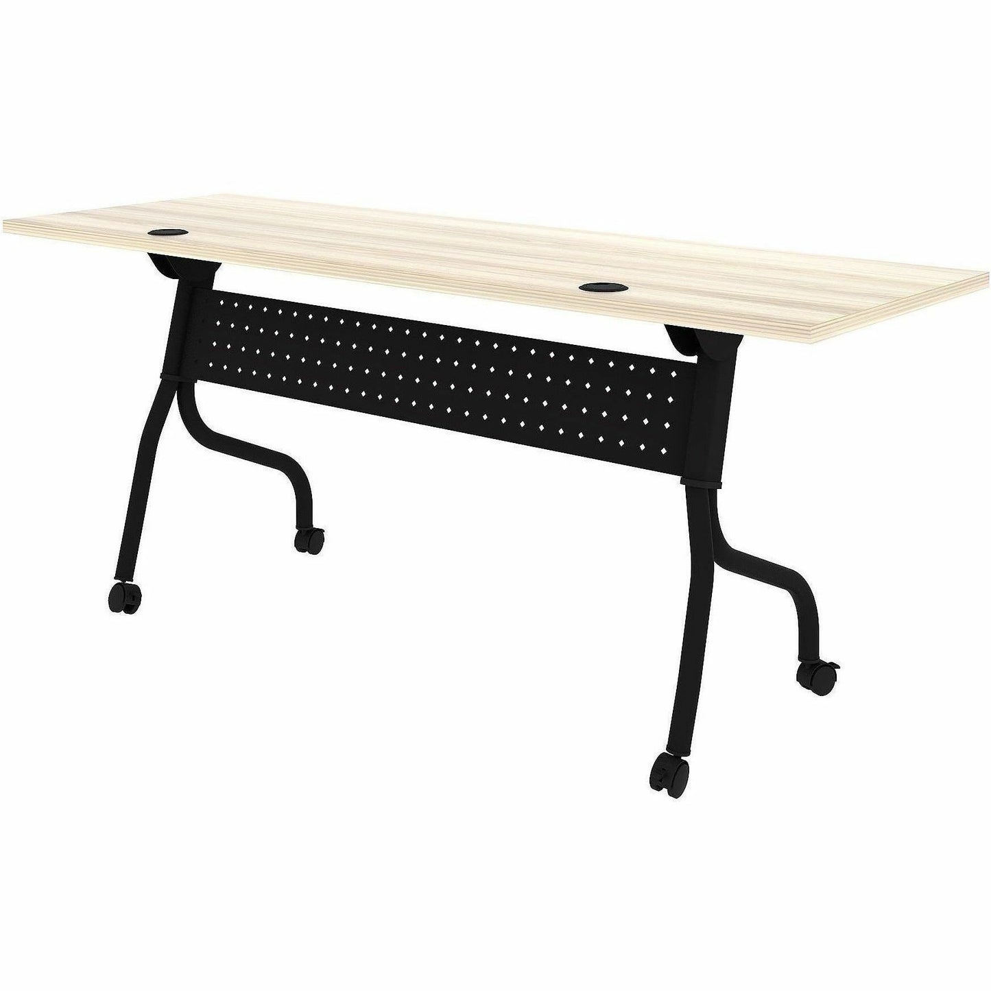 Lorell 72" x 23.6" Modern Elm/Black Flip-Up Training Table (LLR66375)