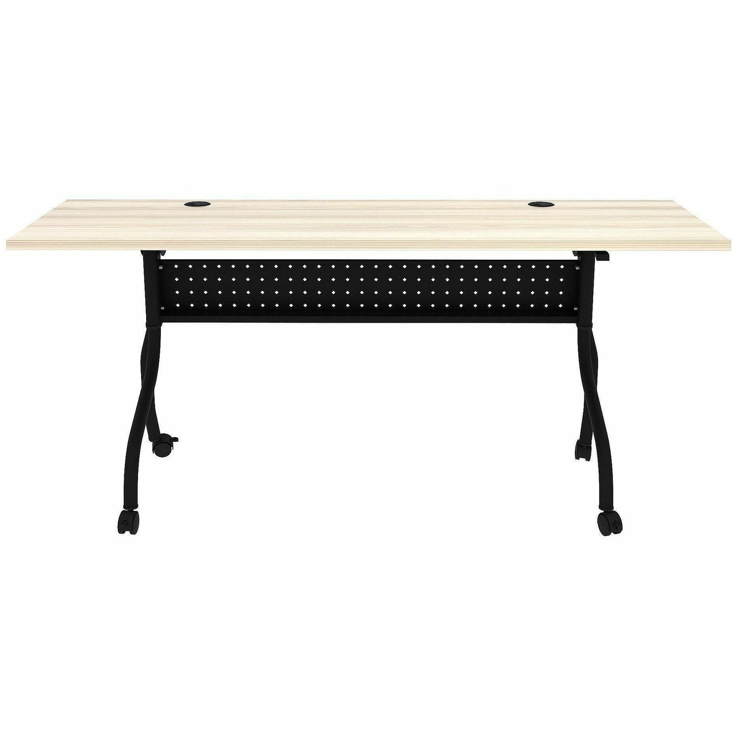 Lorell 72" x 23.6" Modern Elm/Black Flip-Up Training Table (LLR66375)