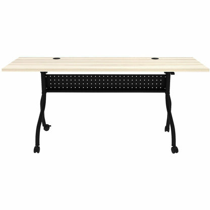 Lorell 72" x 23.6" Modern Elm/Black Flip-Up Training Table (LLR66375)