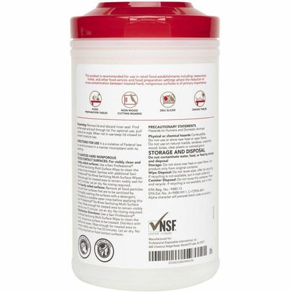 Sani Professional Sanitizing Wipe, 5" x 7.75", 6/Carton (PDIP66784)