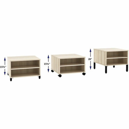 Lorell Modular Reception Table, Square Top, Height Adjustable, 24" W x 24" D, 20" H, Modern Elm (LLR69205)