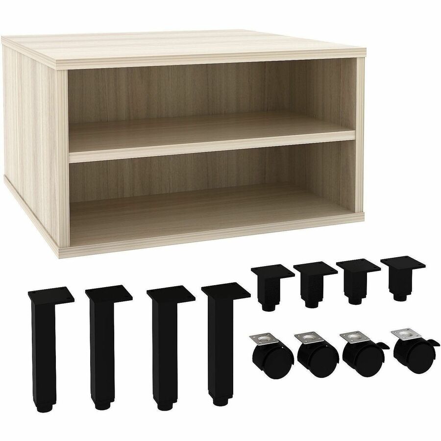 Lorell Modular Reception Table, Square Top, Height Adjustable, 24" W x 24" D, 20" H, Modern Elm (LLR69205)