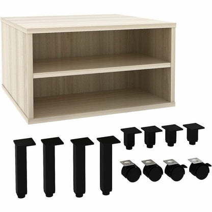 Lorell Modular Reception Table, Square Top, Height Adjustable, 24" W x 24" D, 20" H, Modern Elm (LLR69205)