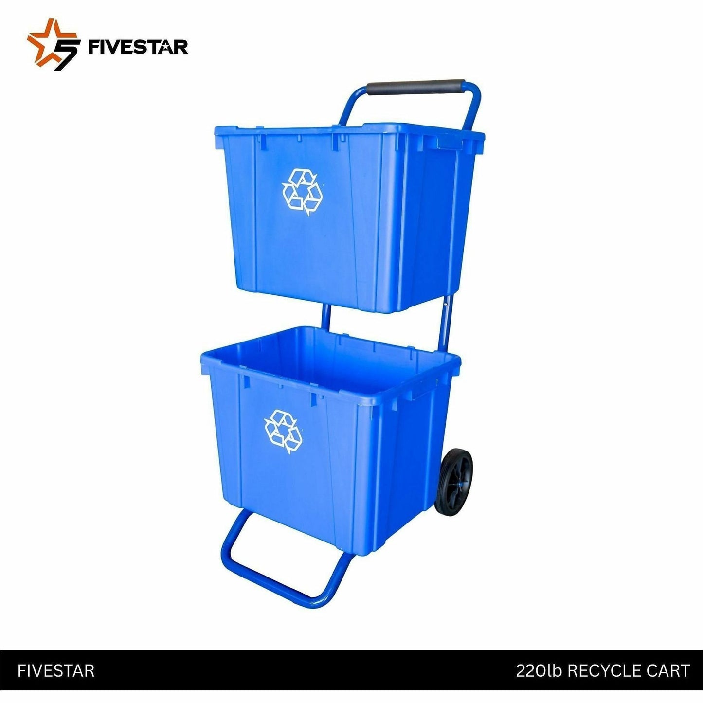 Five Star Products Recycling Cart for Bins, 400 lb Load Capacity, Steel, Blue  (FSP001)