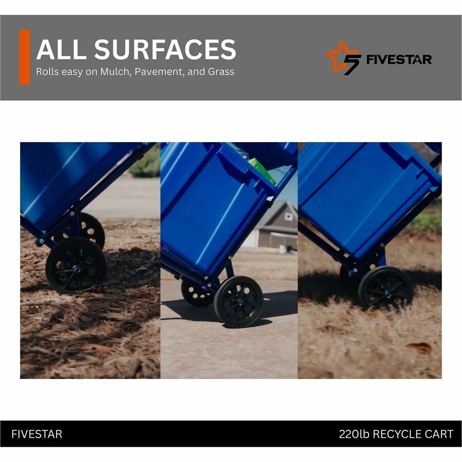 Five Star Products Recycling Cart for Bins, 400 lb Load Capacity, Steel, Blue  (FSP001)