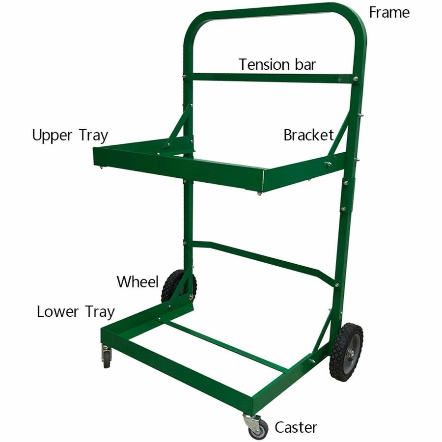 Five Star Products Recycling Cart for Bins, 220 lb Load Capacity, Aluminum, Green  (FSP002)