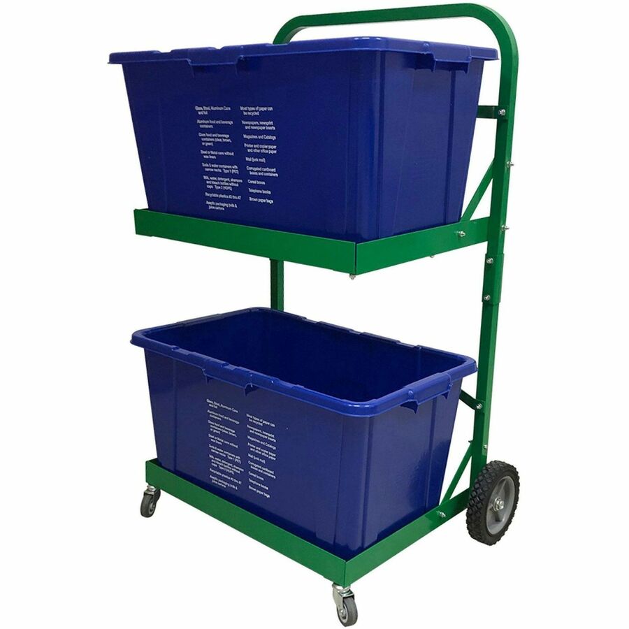 Five Star Products Recycling Cart for Bins, 220 lb Load Capacity, Aluminum, Green  (FSP002)