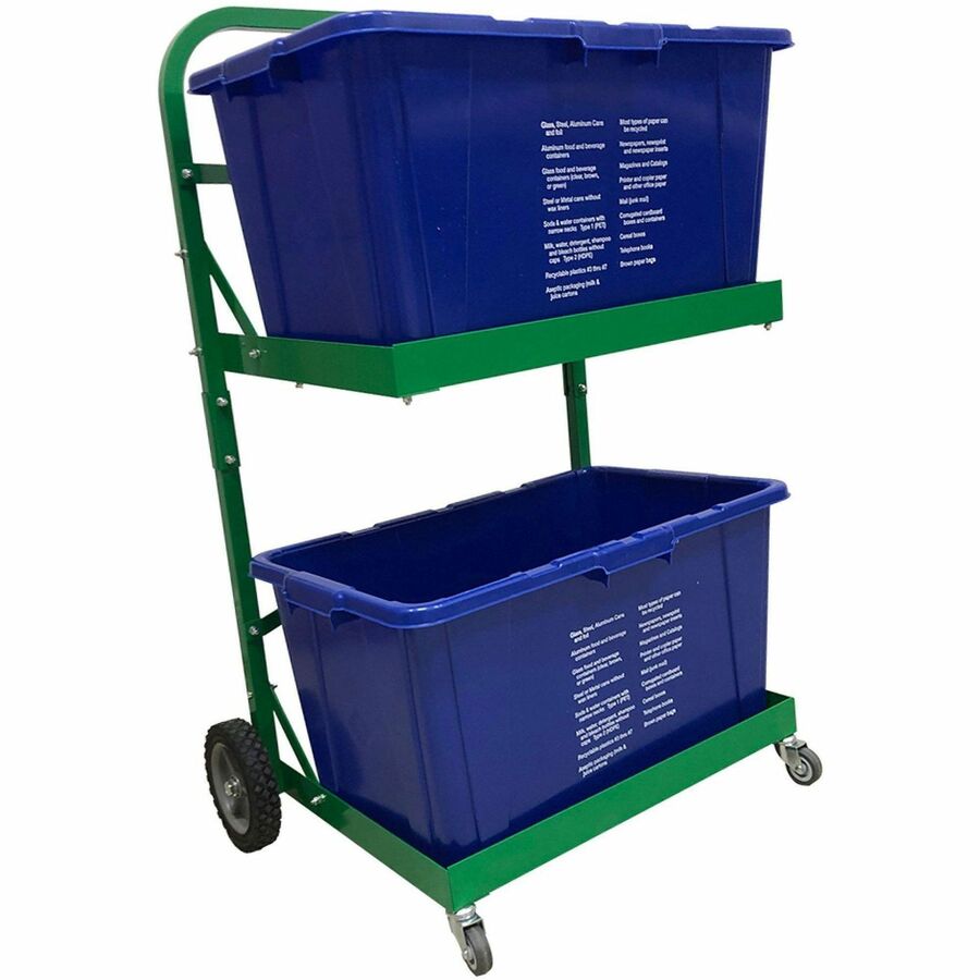 Five Star Products Recycling Cart for Bins, 220 lb Load Capacity, Aluminum, Green  (FSP002)