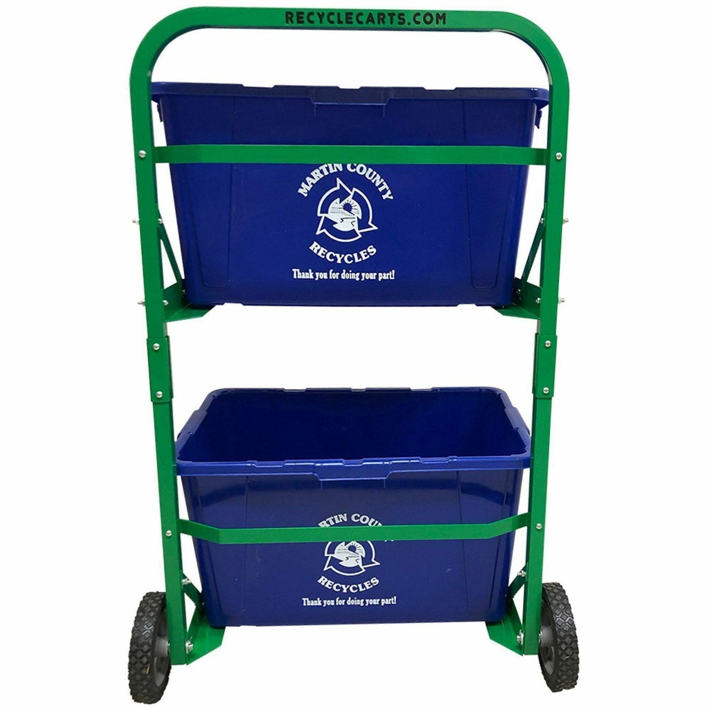 Five Star Products Recycling Cart for Bins, 220 lb Load Capacity, Aluminum, Green  (FSP002)