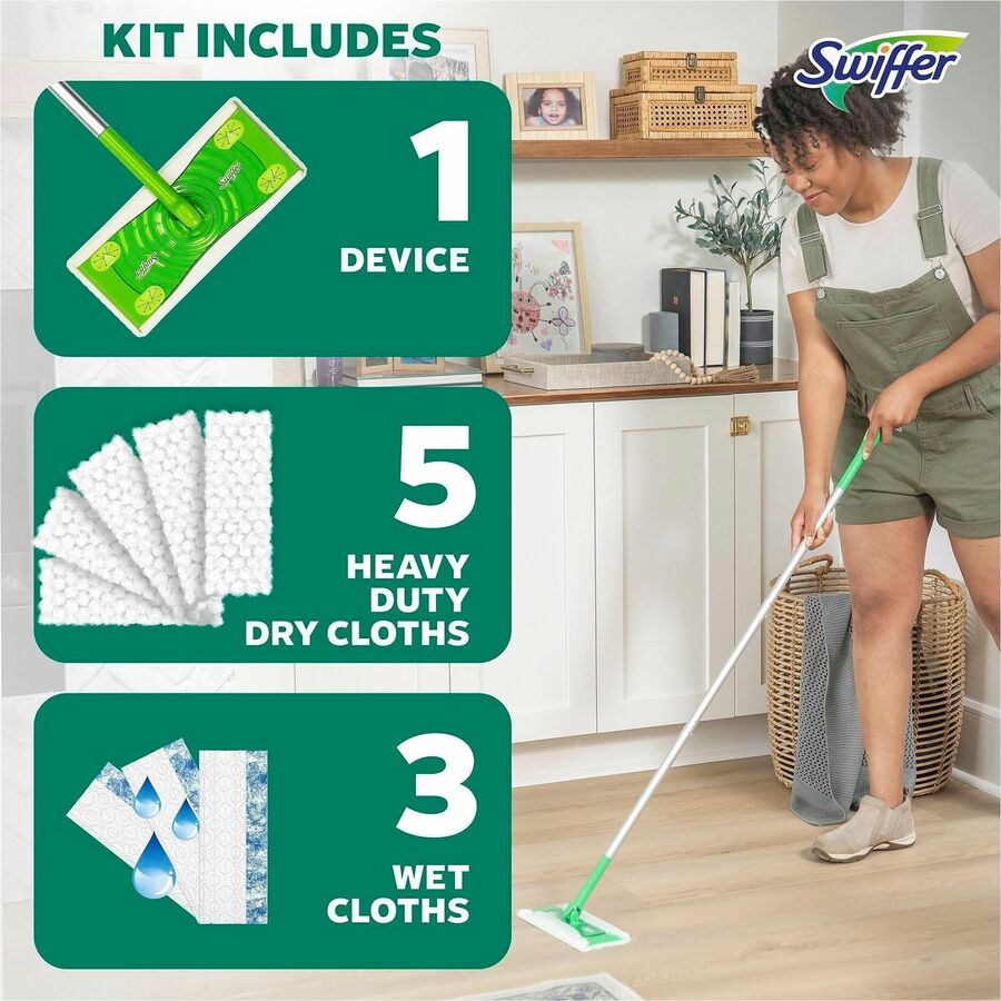 Swiffer Sweep and Mop Deluxe, 2-in-1 Floor Mopping and Sweeping Kit (PGC16519)