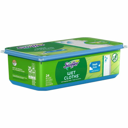 Swiffer Sweeper Wet Cloths, Residue-free, White, 6/Carton (PGC75588CT)