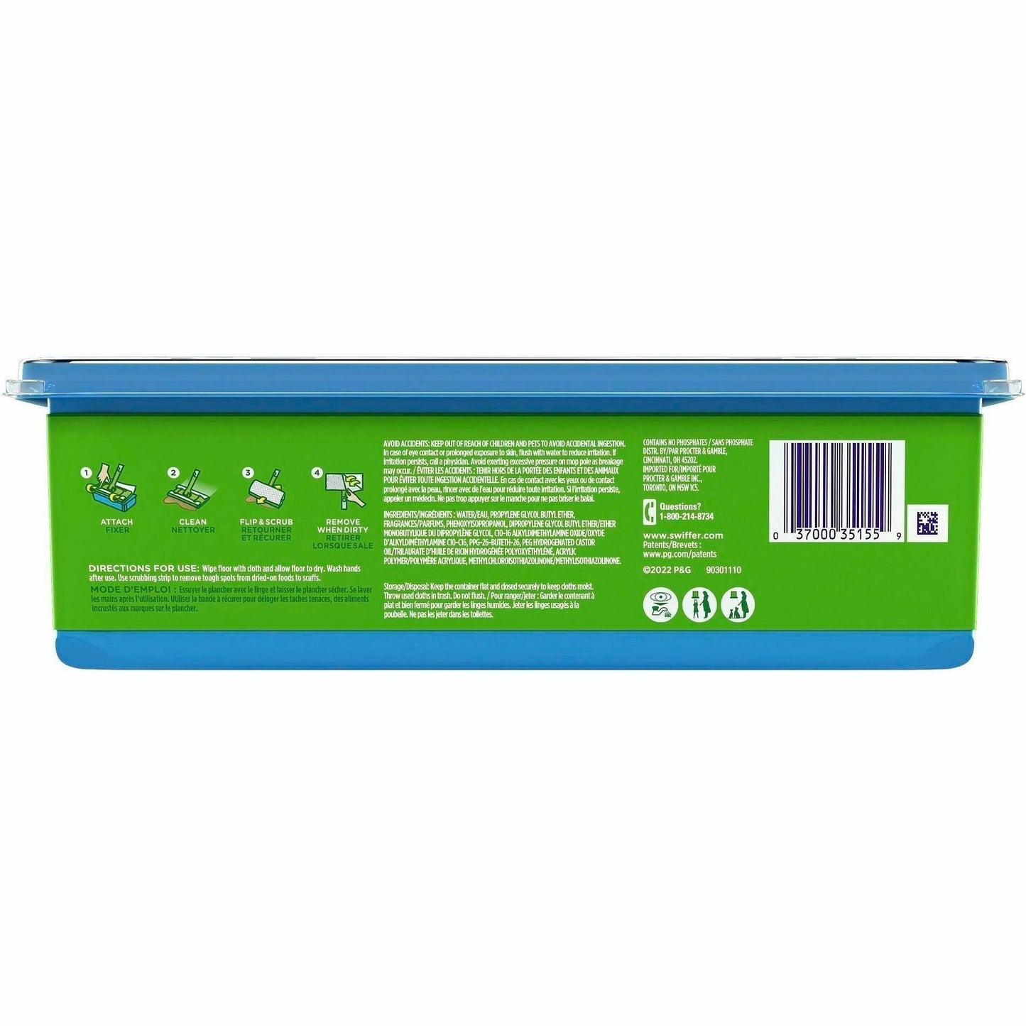 Swiffer Sweeper Wet Cloths, Residue-free, White, 6/Carton (PGC75588CT)