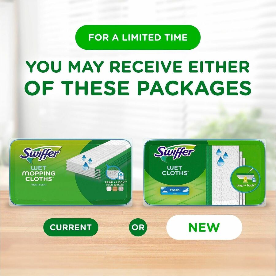 Swiffer Sweeper Wet Cloths, Residue-free, White, 6/Carton (PGC75588CT)