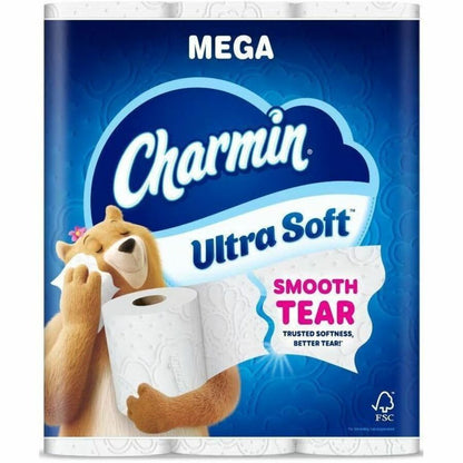 Charmin Ultra Soft Mega Roll, 2 Ply, Mega, White, Paper, 24/Pack (PGC19268)