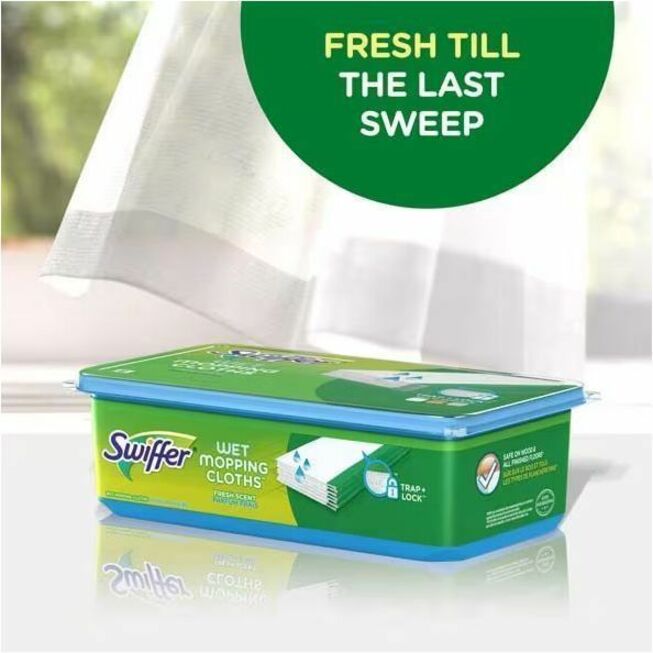 Swiffer Sweeper Wet Cloths, Residue-free, White, 24/Pack (PGC75588)