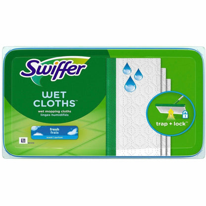 Swiffer Sweeper Wet Cloths, Residue-free, White, 24/Pack (PGC75588)