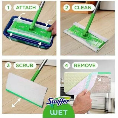 Swiffer Sweeper Wet Cloths, Residue-free, White, 24/Pack (PGC75588)