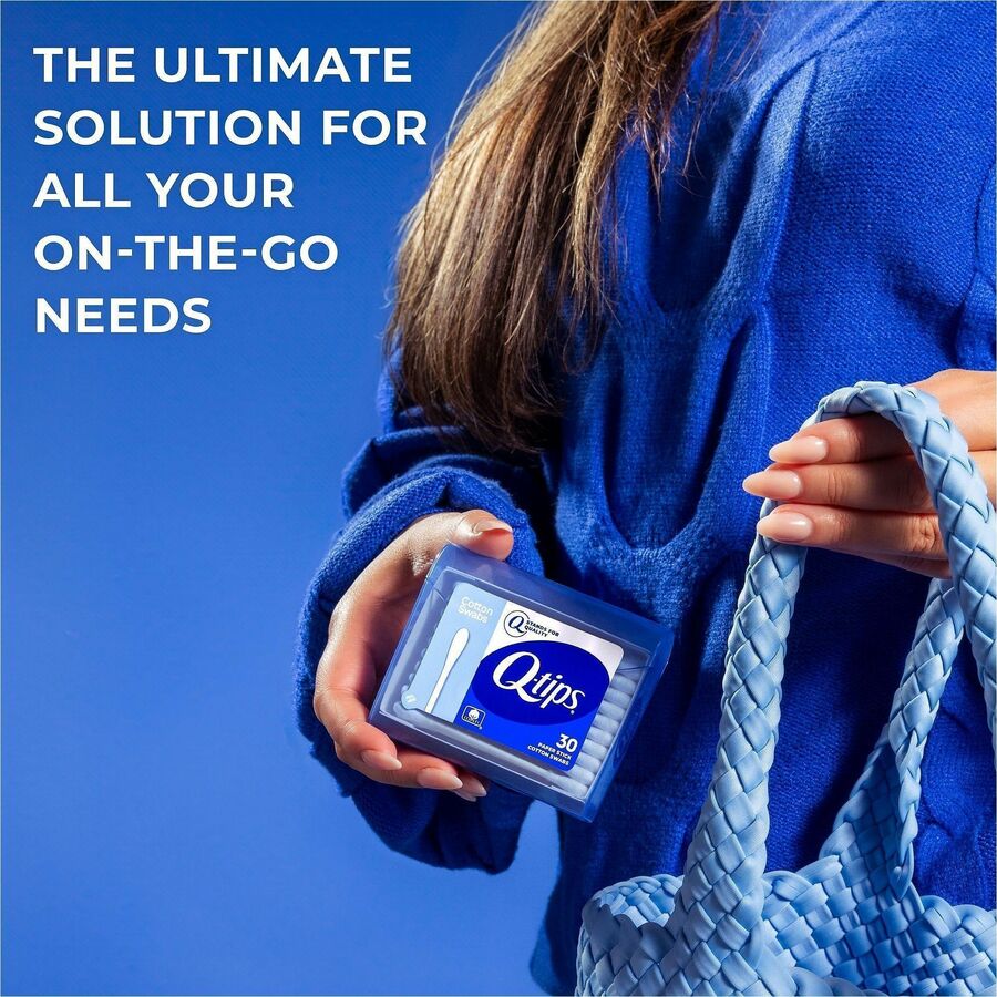 Soapbox Q-tips Original Cotton Swabs Compact Travel Pack, 3600 Cotton Swabs/Pack (SBX22127)