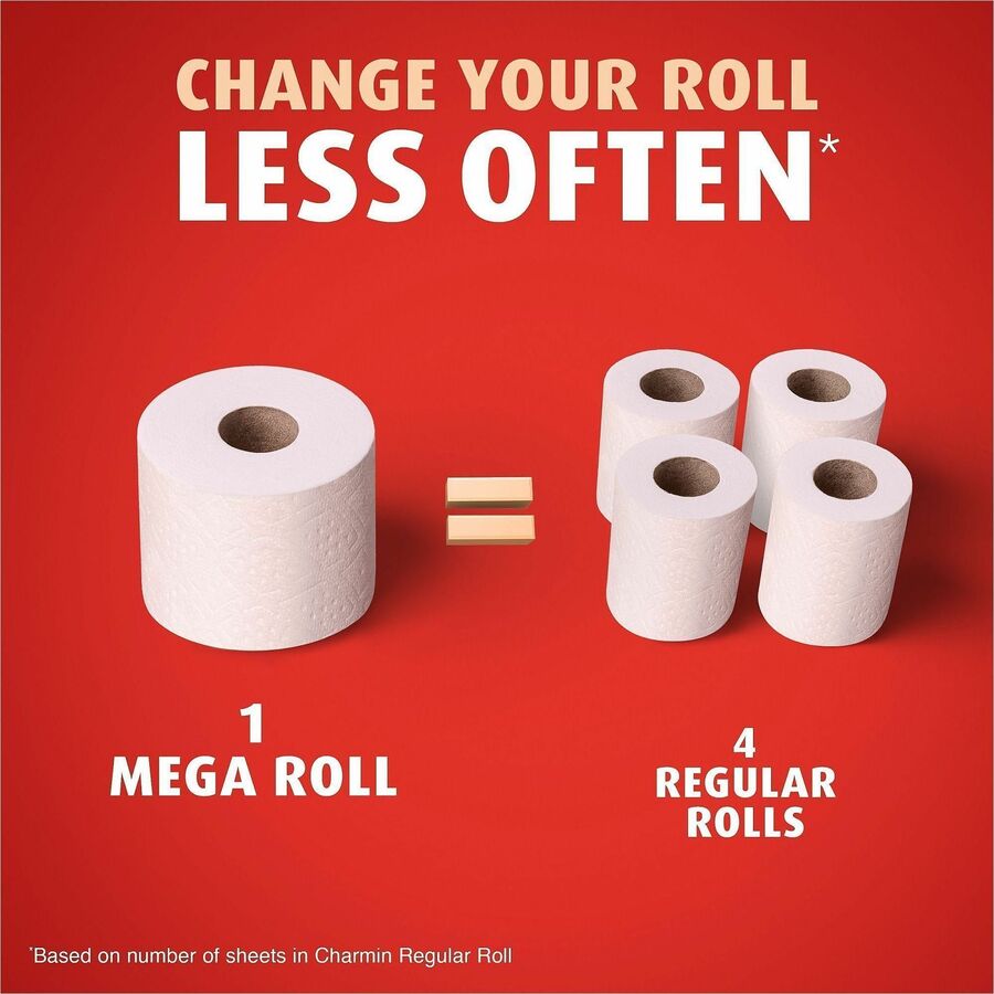 Charmin Mega Roll Bath Tissue, 2 Ply, 220 Sheets/Roll, 24/Carton (PGC13214)