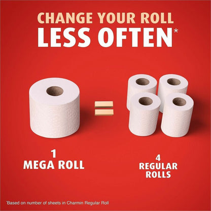 Charmin Mega Roll Bath Tissue, 2 Ply, 220 Sheets/Roll, 24/Carton (PGC13214)