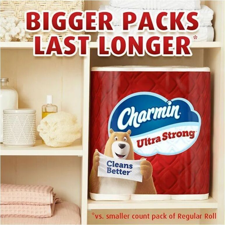Charmin Mega Roll Bath Tissue, 2 Ply, 220 Sheets/Roll, 24/Carton (PGC13214)