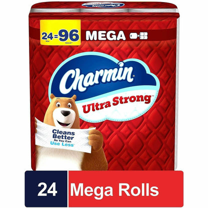 Charmin Mega Roll Bath Tissue, 2 Ply, 220 Sheets/Roll, 24/Carton (PGC13214)